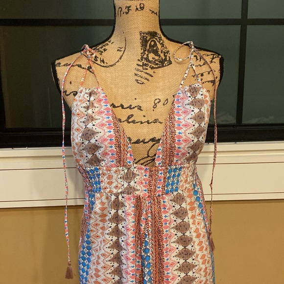 LULU'S Colorful! Indian Block Print Summer Maxi Dress. Sz Small. EUC - Picture 5 of 7